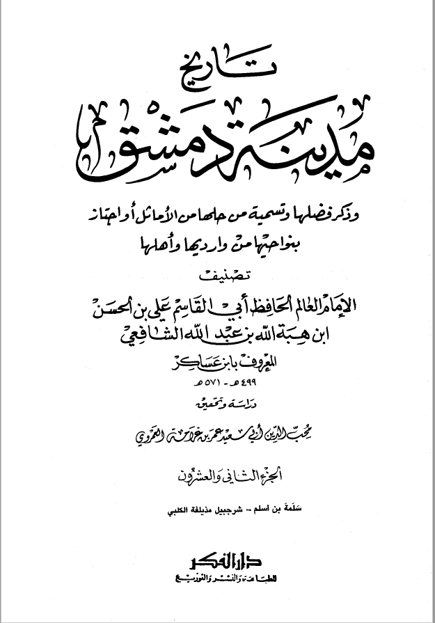 تاريخ مدينه دمشق ، ج22