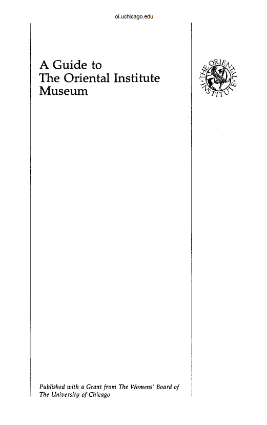 A guide to the oriental institute museum