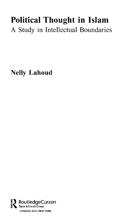 Political Thought in Islam; A Study in Intellectual Boundaries