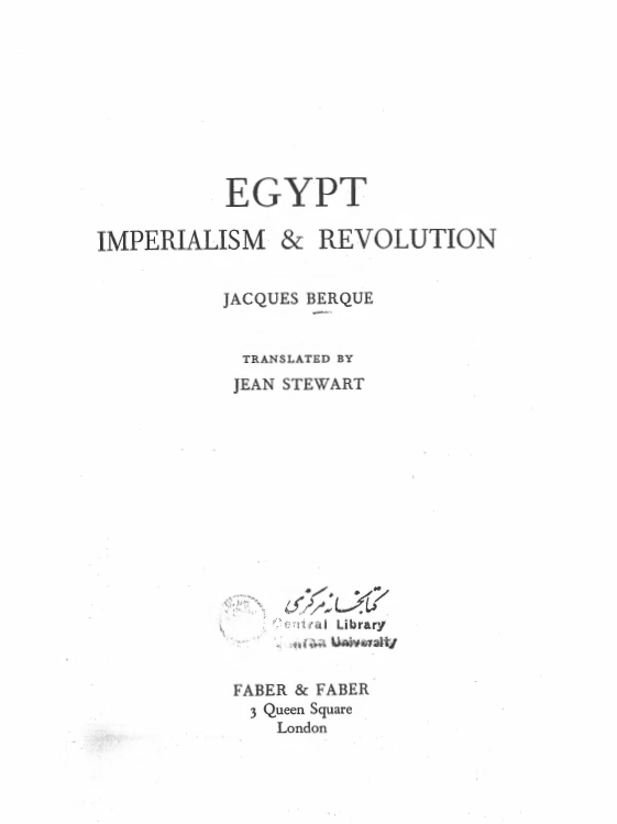 Egypt; Imperialism & revolution