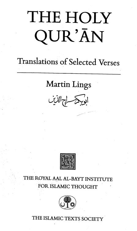 The holy qur`an - translations of selected verses
