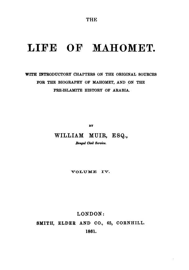 The life of Mahomet (Volume IV)