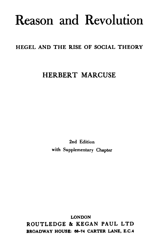 reason and revolution hegel and the rise of social theory