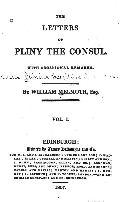 The letters of Pliny the consul