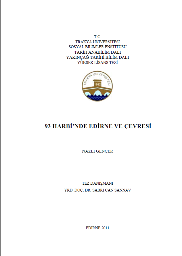 93HARBI’NDE EDIRNE VE CEVRESI