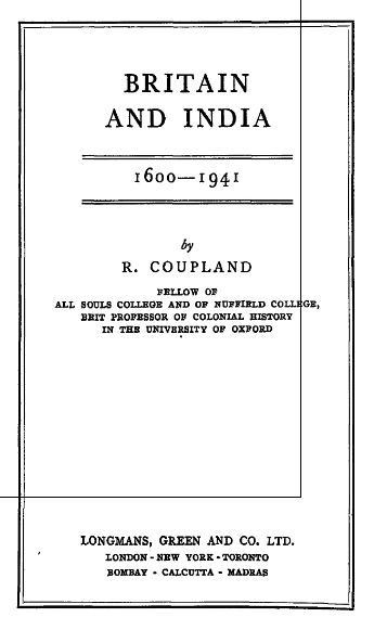 Britain and India, 1600-1941