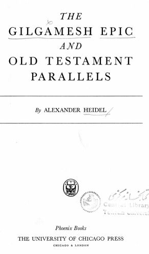 The gilgamesh epic and old testament parallels