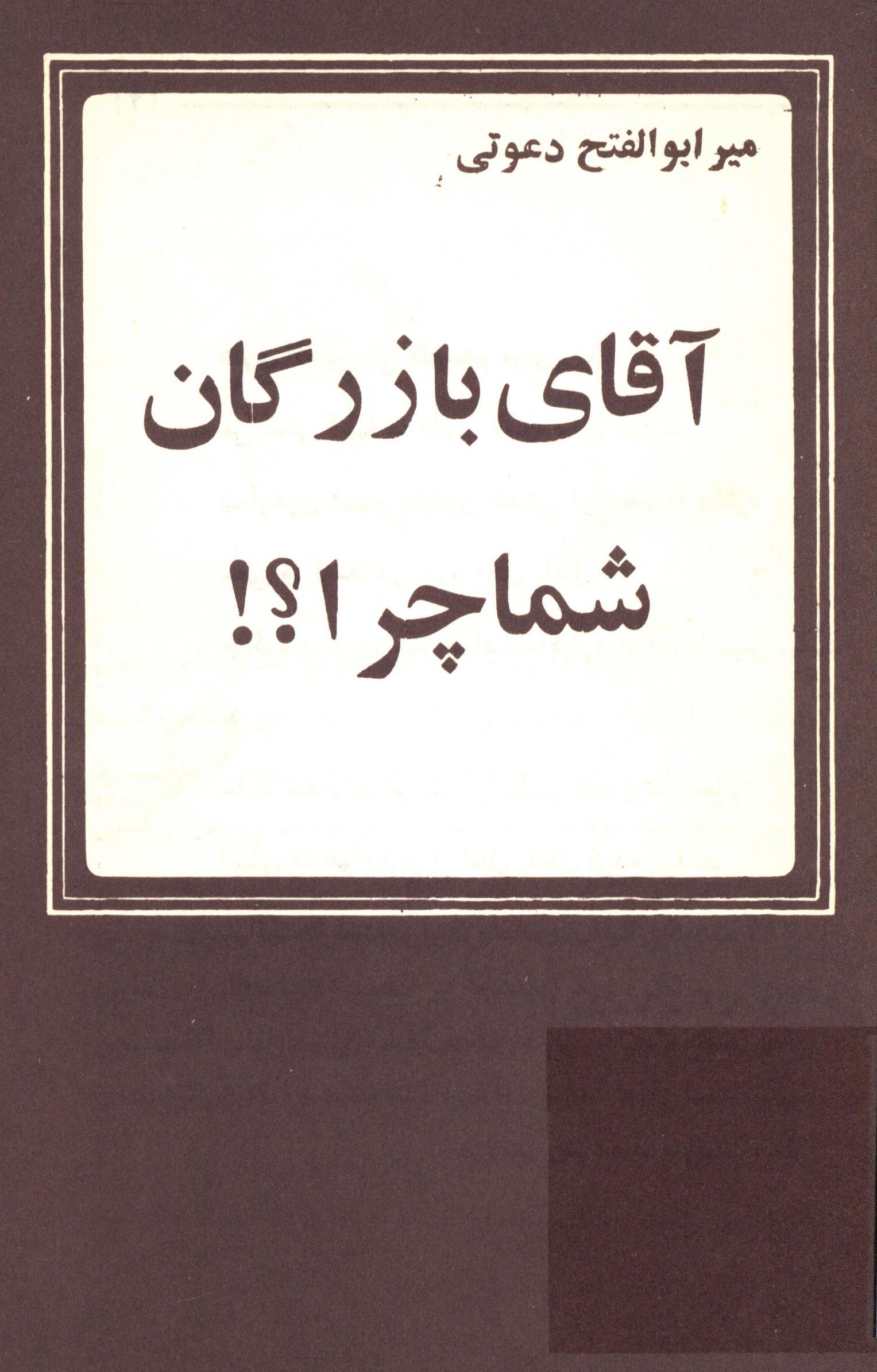 آقاي بازرگان شما چرا