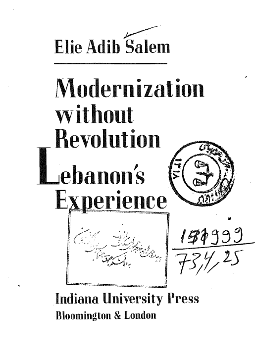 Modernization without revolution Lebanon's experience
