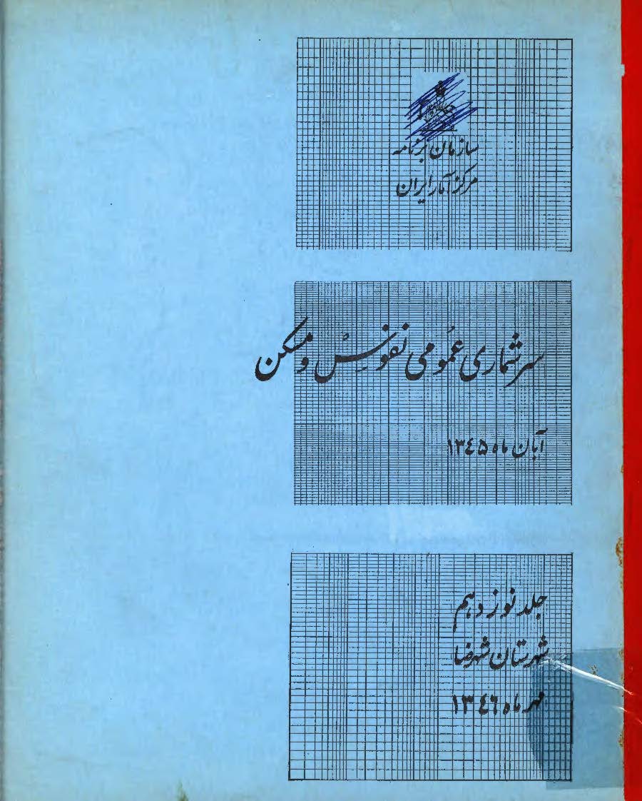 سرشماری عمومی نفوس و مسکن، آبان ماه 1345، جلد نوزدهم شهرستان شهرضا