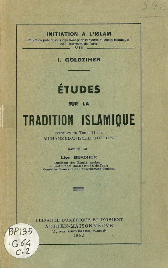 Etudes sur la tradition Islamique