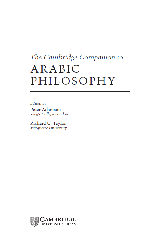 The Cambridge Companion to ARABIC PHILOSOPHY