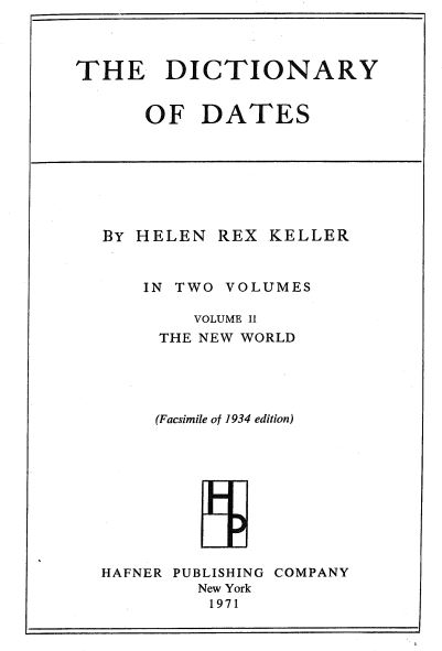 The dictionary of dates