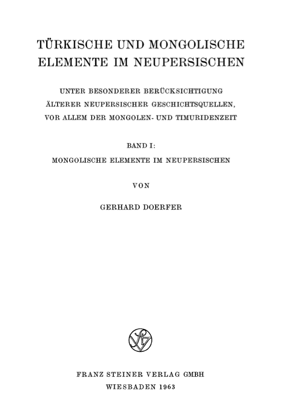 Turkische und mongolische elemente im neupersischen