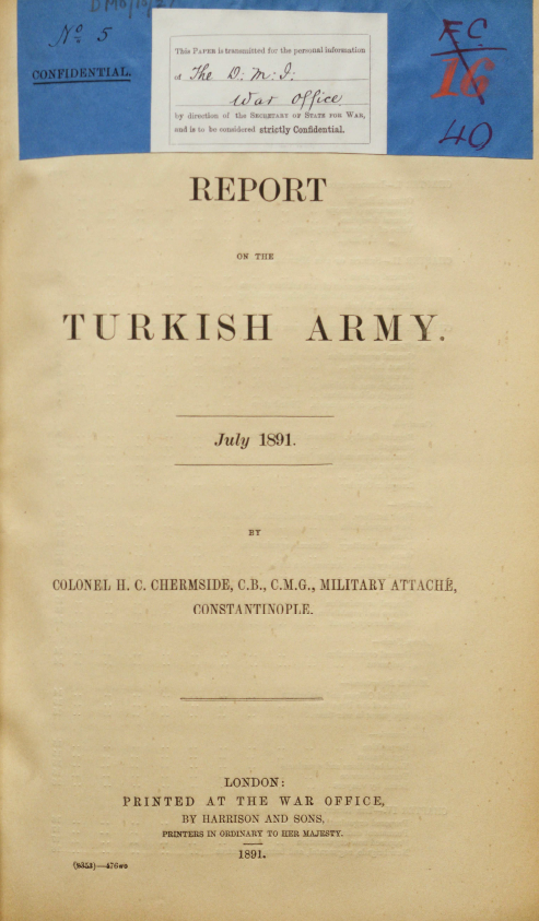 Report on the Turkish army, July 1891