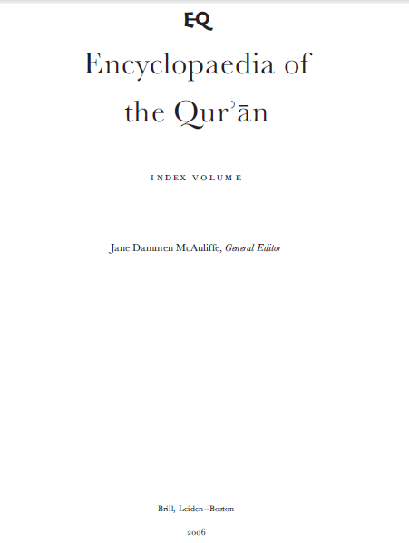 Encyclopaedia of the Quran index volume