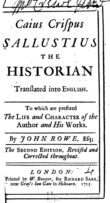 Caius Crispus Sallustius the Historian