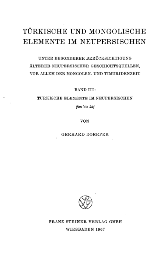 Turkische und mongolische elemente im neupersischen