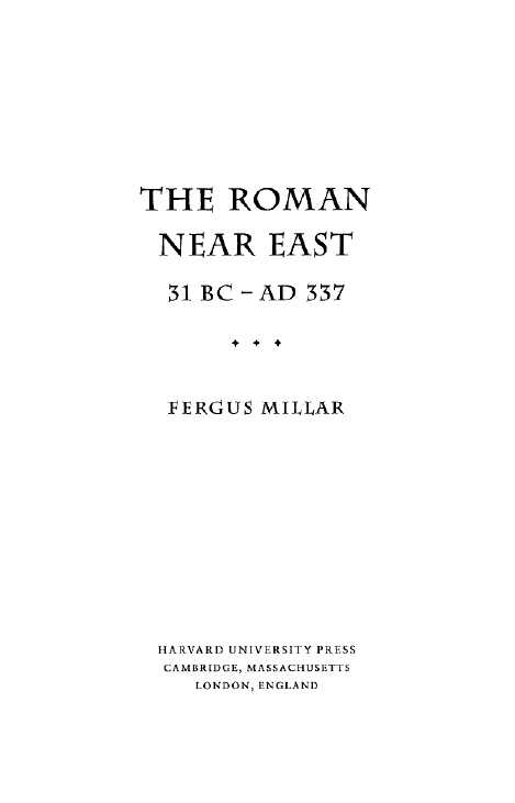 The Roman near east (31 BC - AD 337)