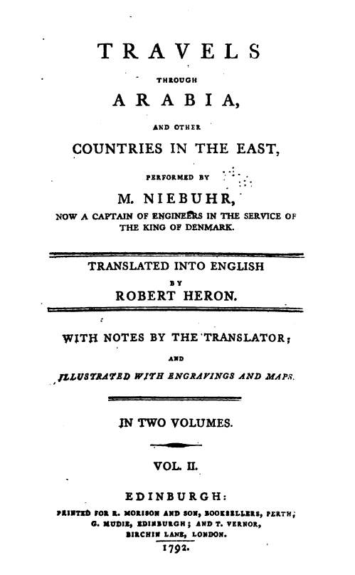 Travels through Arabia and other countries in the East