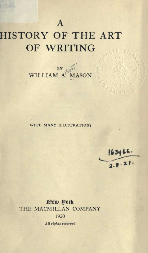 A HISTORY OF THE ART OF WRITING