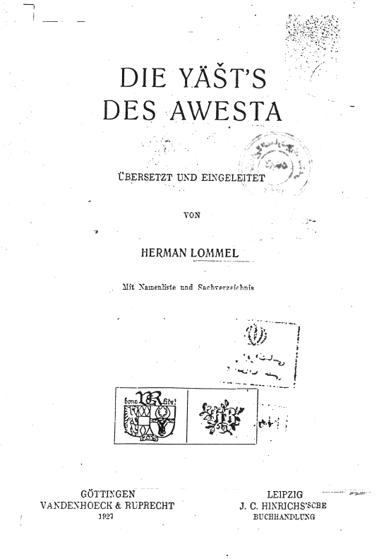 Die Yast's des Awesta