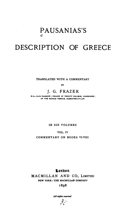 Pausanias's description of Greece; Commentary on books 5-8