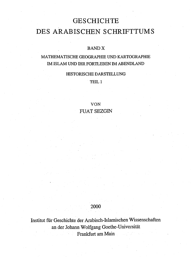 GESCHICHTE DES ARABISCHEN SCHRIFTTUMS (Band 10)