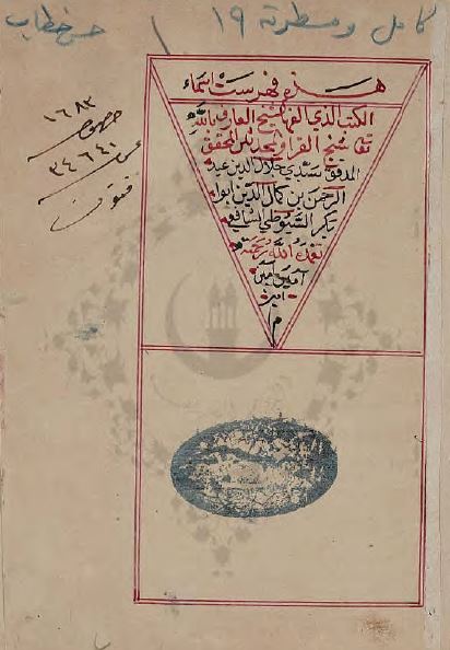 فهرست اسماء الکتب جلال الدین عبدالرحمن ابوبکر السیوطی