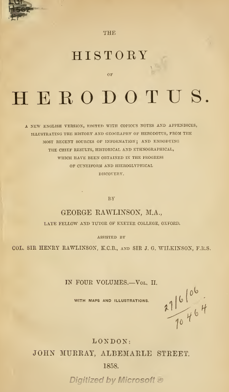 THE HISTORY OF HERODOTUS
