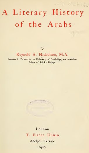 A Literary History of the Arabs