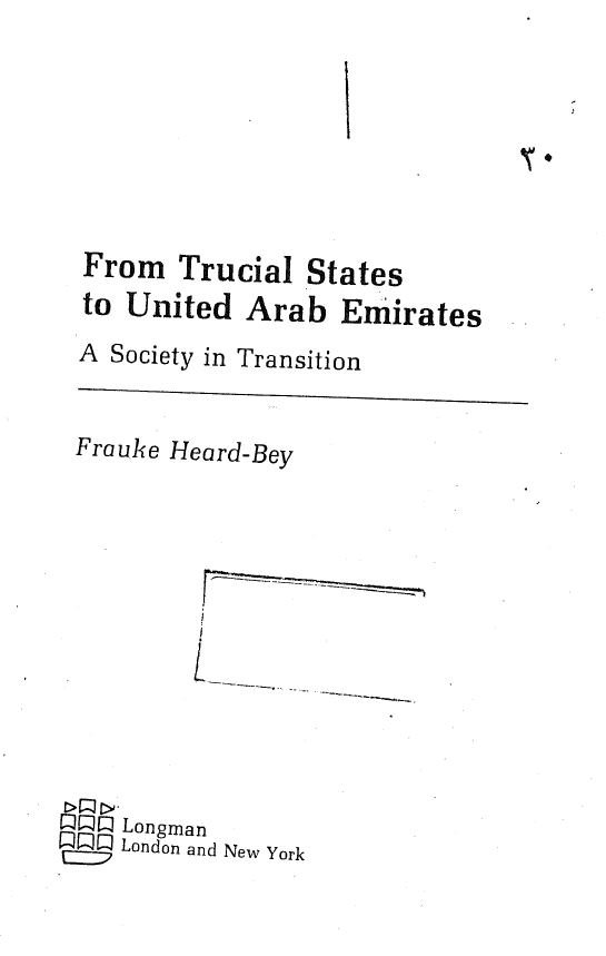 From trucial states to United Arab Emirates; A society in transition