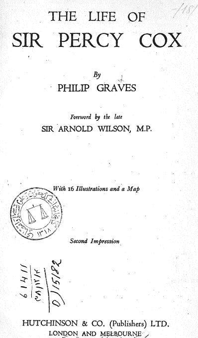 The life of sir percy cox