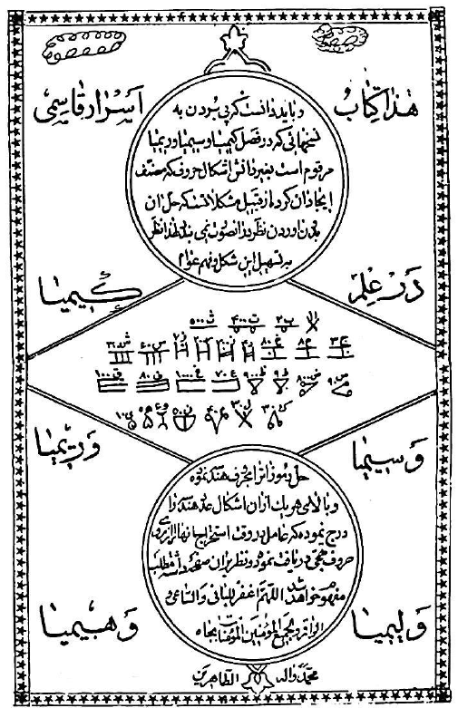 هذا کتاب اسرار قاسمي در علم کيميا و سيميا و ريميا و ليميا و هيميا
