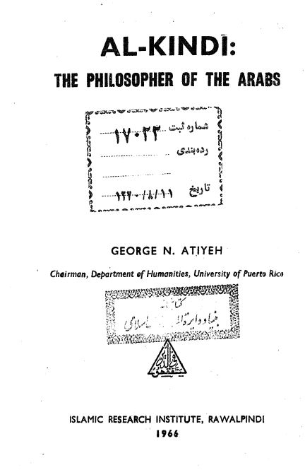 The philosopher of the arabs