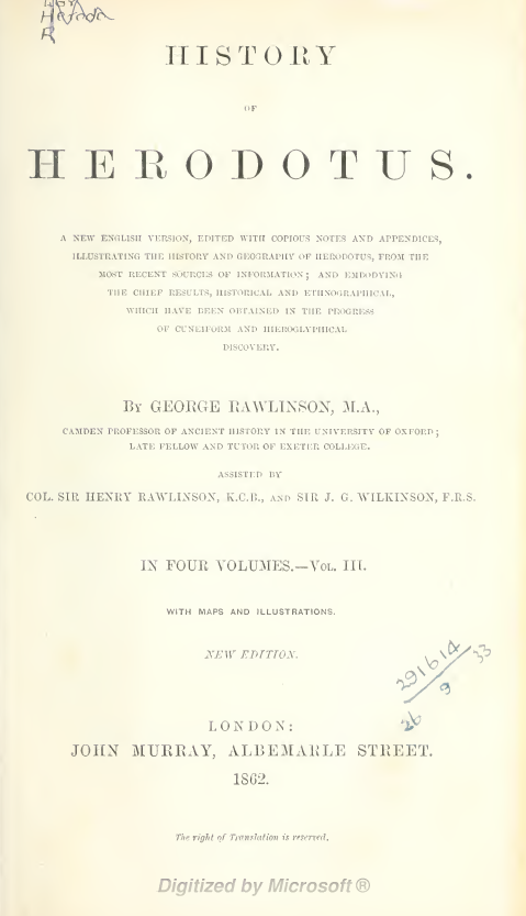 THE HISTORY OF HERODOTUS