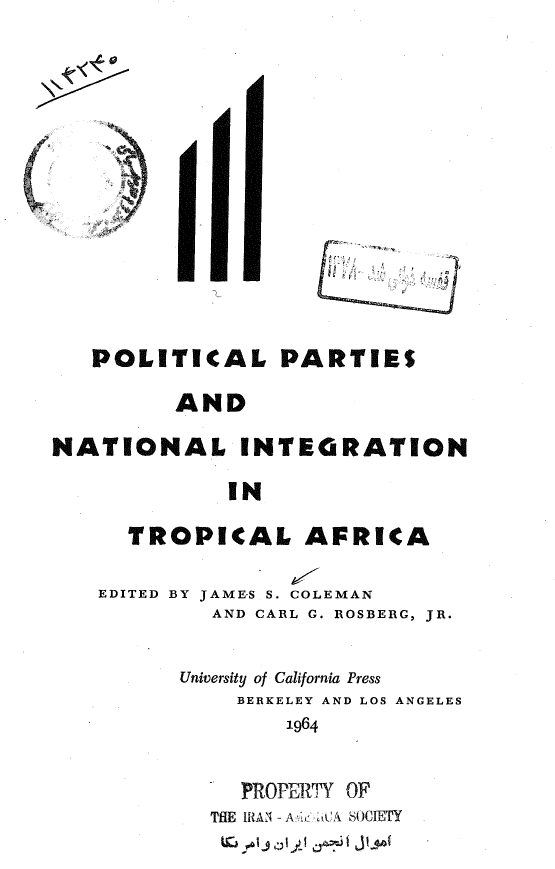Political parties and national integration in tropical Africa