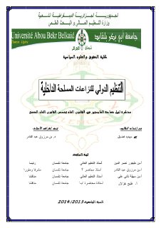 التنظيم الدولي للنزاعات المسلحة الداخلية