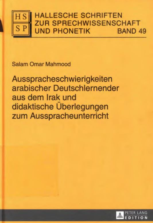 Ausspracheschwierigjeiten arabischer deutschlernender zum ausspracheunterricht