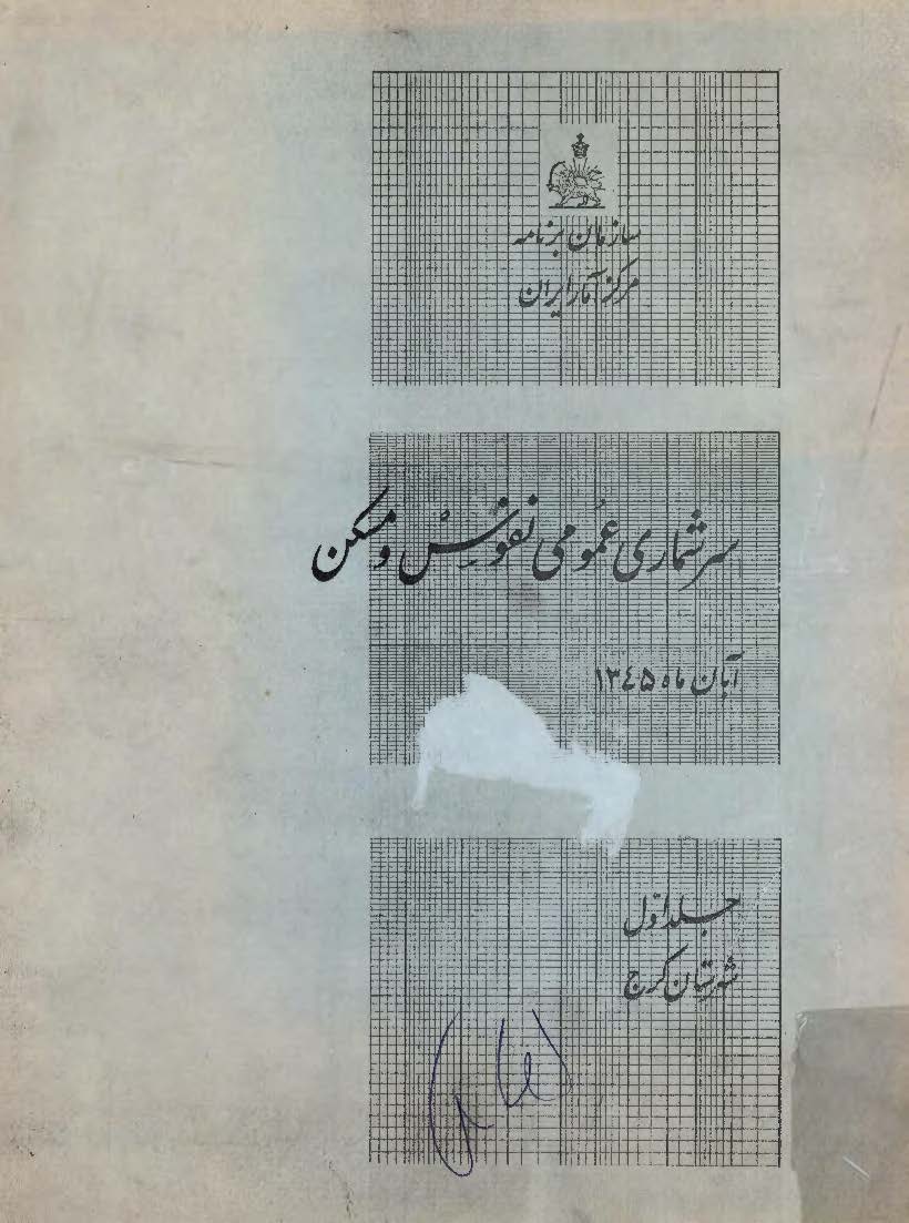 سرشماری عمومی نفوس و مسکن، آبان ماه 1345، جلد اول شهرستان کرج