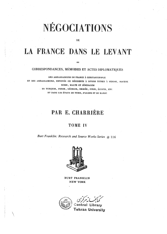Negociations de la France dans le levant