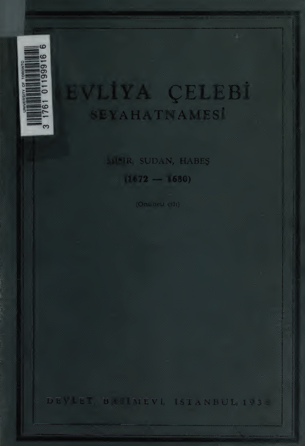 Evliya celebi seyahatnamesi; Misir, Sudan, Habes (1672-1680)