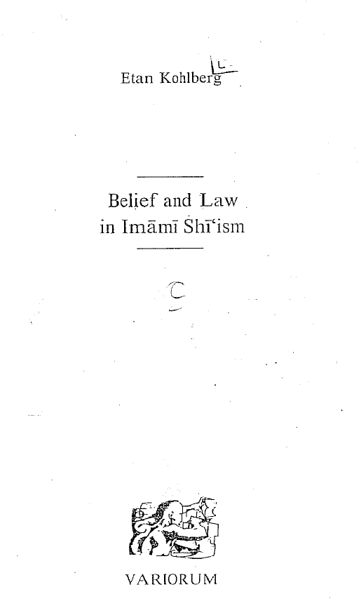 Belief and Law in Imami Sh'iism